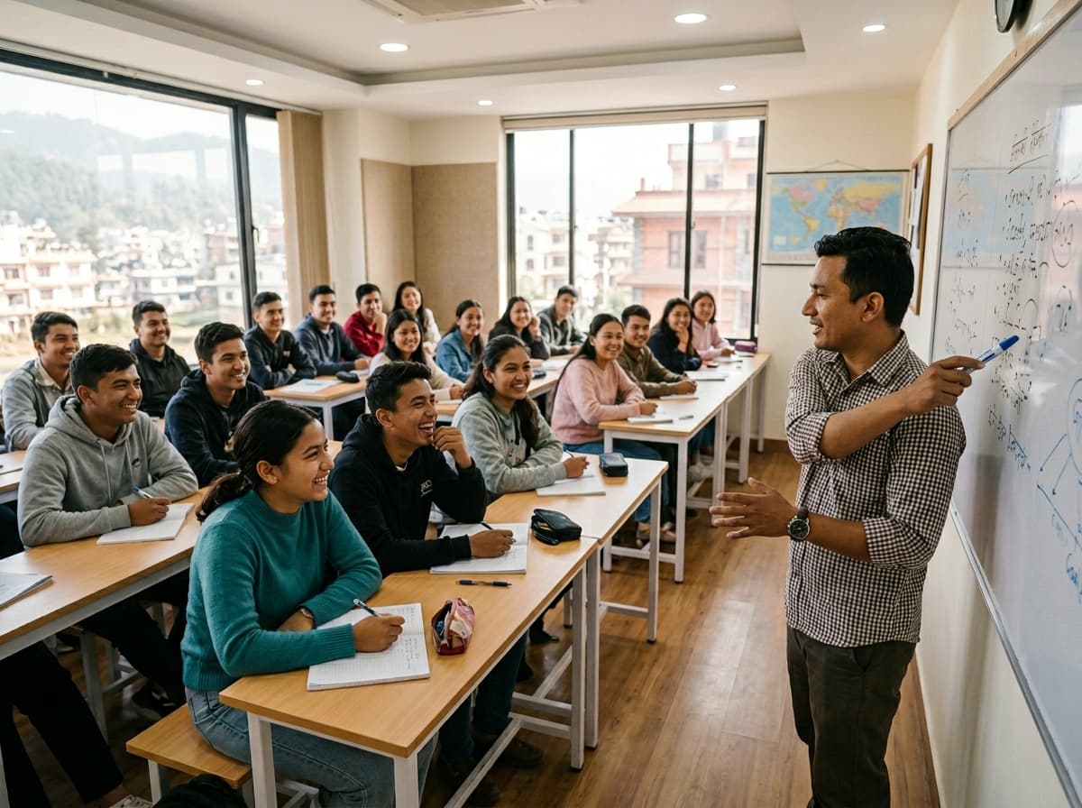 Students learning at Nepa Mantra Academy